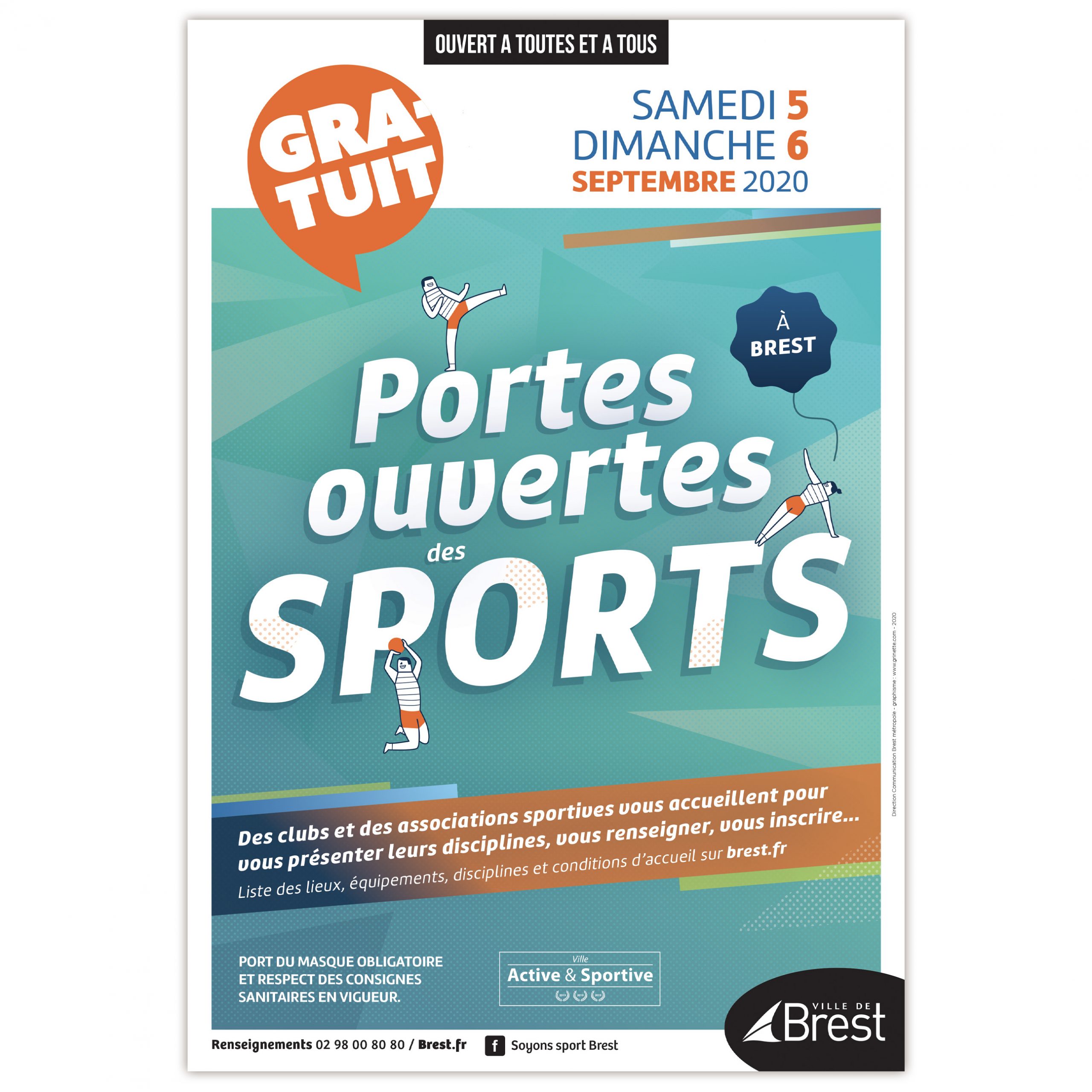 Ville de Brest, Portes ouvertes des sports, Forum des associations sportives, affiche 2m2, annonce-presse